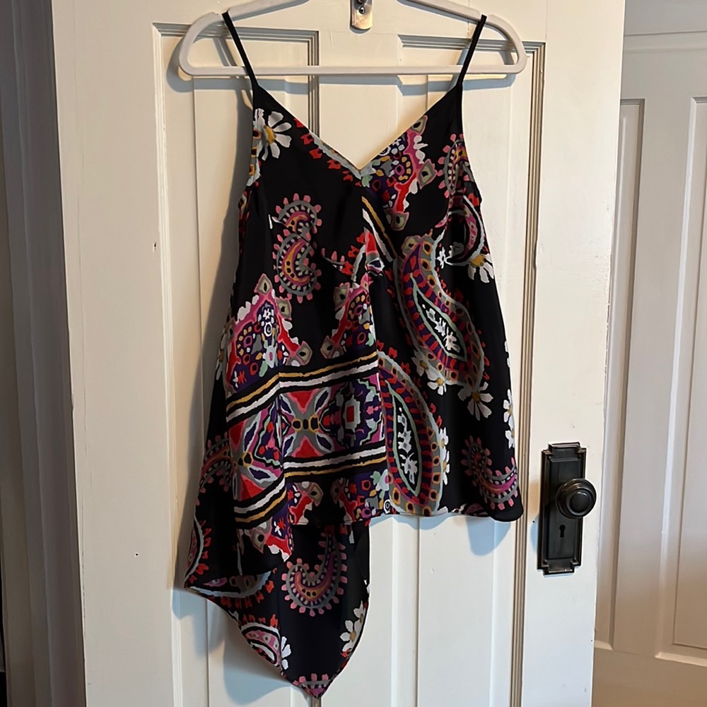 Anthropologie NWT black with paisley tank top